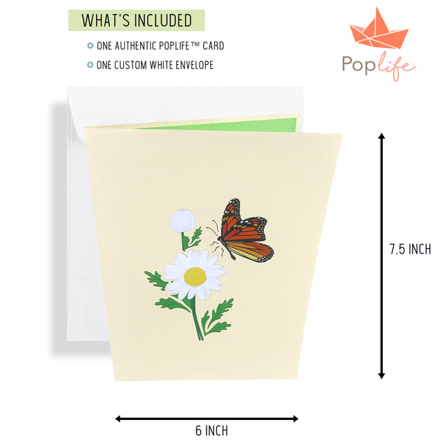 PopLife Monarch Butterfly & Daisy Pop Up Card