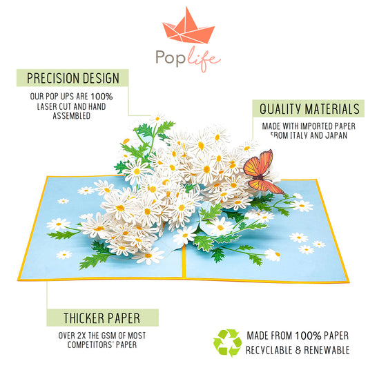 Daisy Flowers Pop Up Card