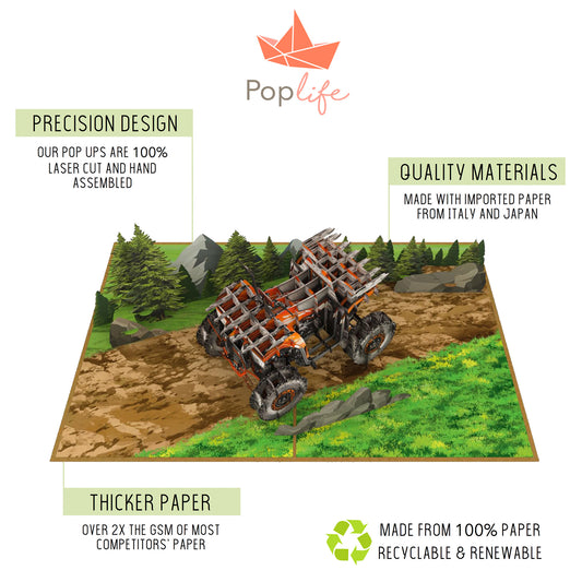 ATV Quad Bike Pop Up Card