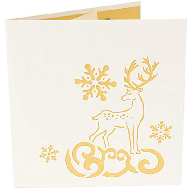 Reindeer in the Forest Pop Up Holiday Card
