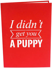 Funny Puppy Pop Up Card - GivePop, $1 donated to the Humane Society