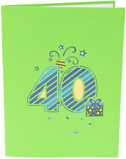 40th Birthday - Anniversary Pop Up Card