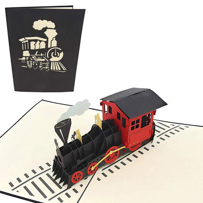 Steam Engine Train Pop Up Card