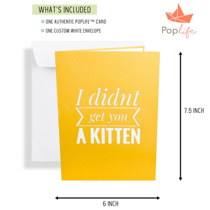Funny Kitten Pop Up Card - GivePop, $1 donated to the Humane Society