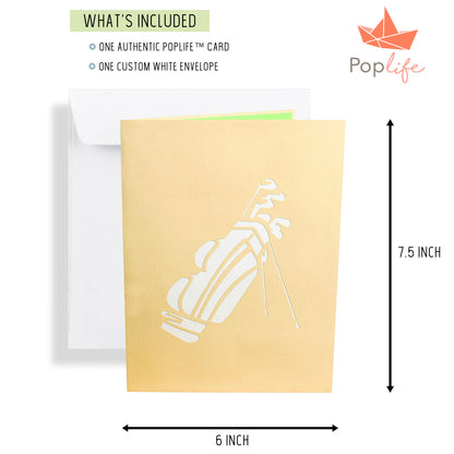 Golf Clubs Pop Up Card