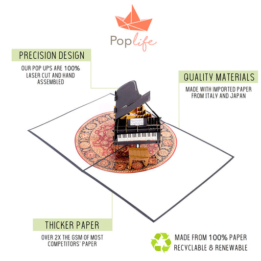 Grand Piano Pop Up Card
