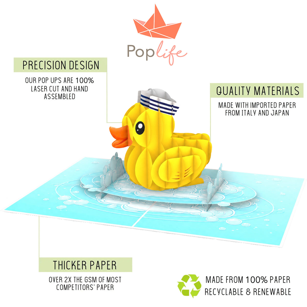Yellow Rubber Ducky Pop Up Card