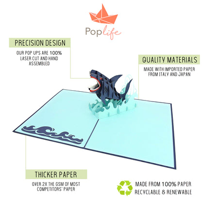 Great White Shark Pop Up Card