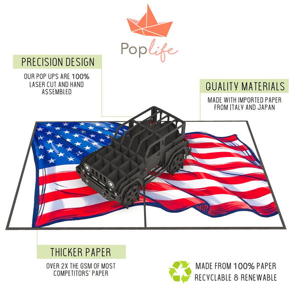 Jeep Truck Pop Up Card