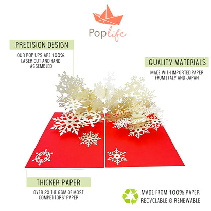 Winter Snowflake Flurry Pop Up Card