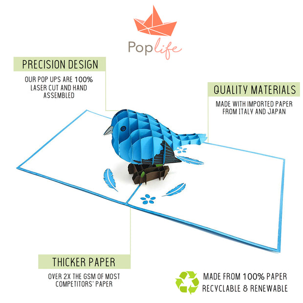 Bluebird of Happiness Pop Up Card