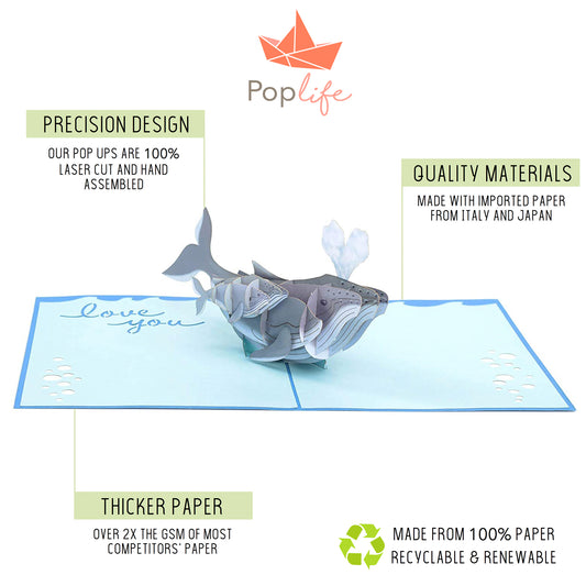 Humpback Whale and Baby Pop Up Card