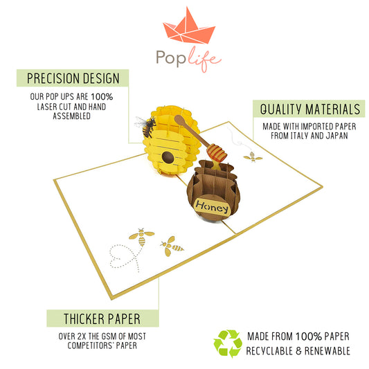 Beehive and Honeypot Pop Up Card