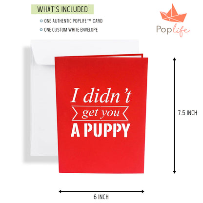 Funny Puppy Pop Up Card - GivePop, $1 donated to the Humane Society