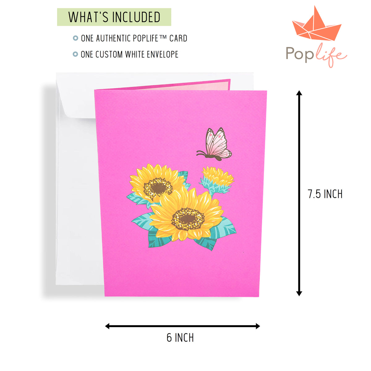 Beautiful Day Butterfly and Colorful Flowers Pop Up Card