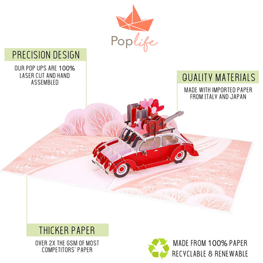 Love Bug Car Pop Up Card
