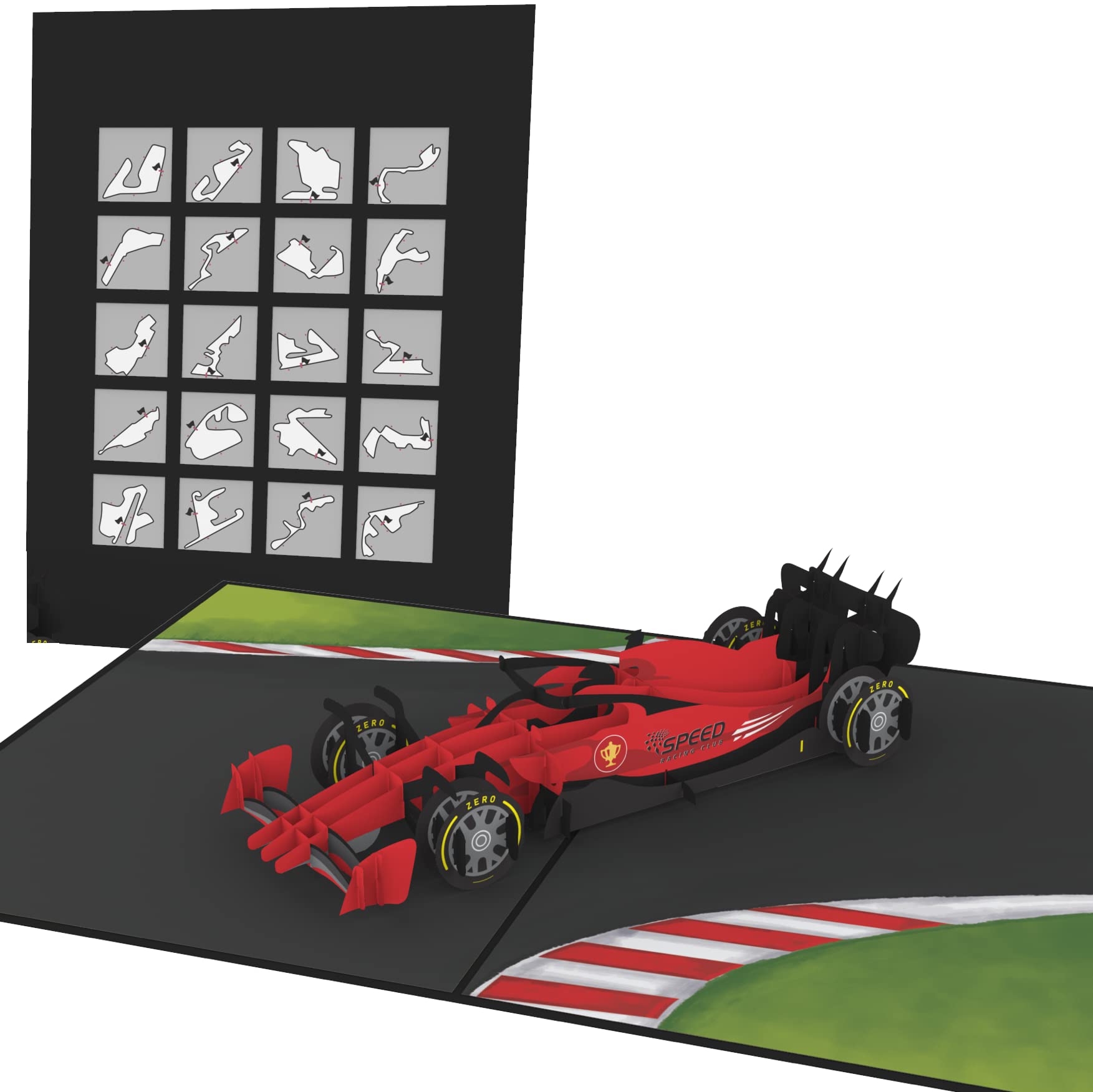 Santoro Santoro 3D Pop-Up Swing Card - Race Car Finish Line