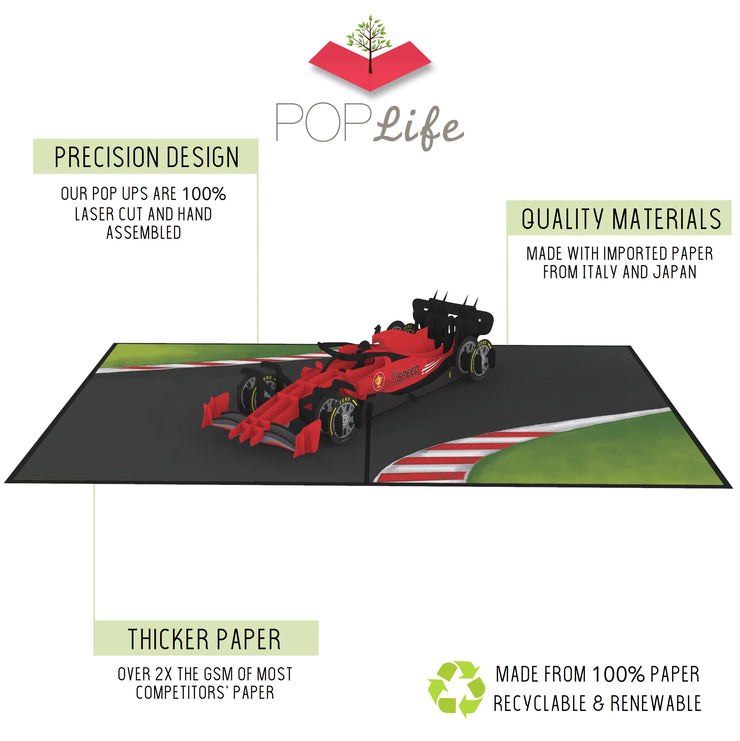Formula One Car Pop Up Card