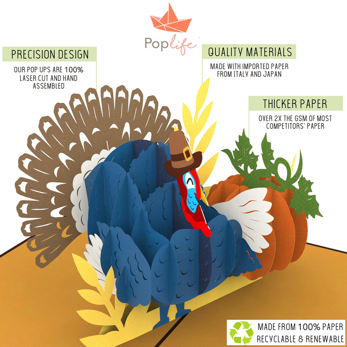 Autumn Turkey Pop Up Card