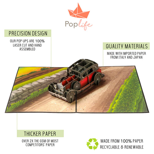 Classic Automobile Pop Up Card