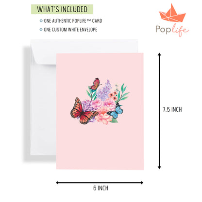 Butterflies on Flowers Pop Up Card