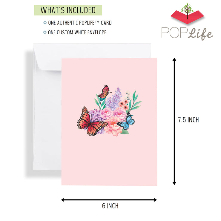 Butterflies on Flowers Pop Up Card