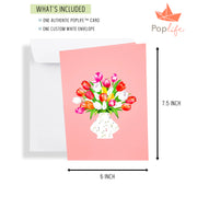 Colorful Tulip Bouquet Pop Up Card