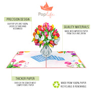 Colorful Tulip Bouquet Pop Up Card