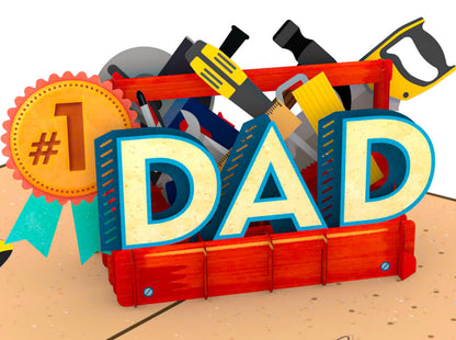 #1 Dad Toolbox Pop Up Card