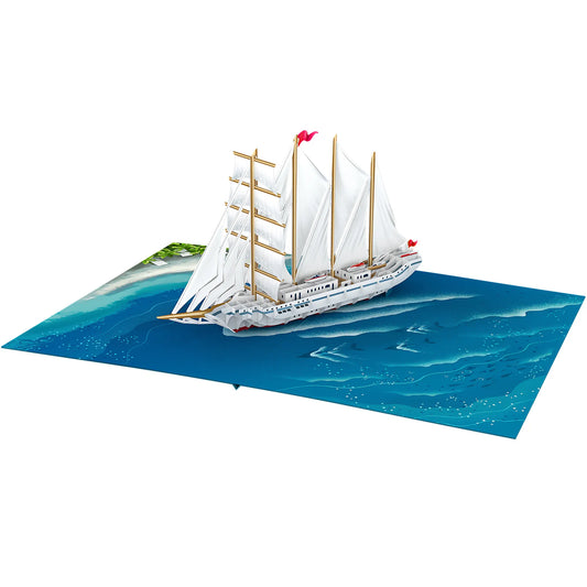 Sailing Cruise Ship Pop Up Card