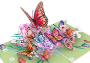 Butterflies on Flowers Pop Up Card