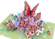 Butterflies on Flowers Pop Up Card