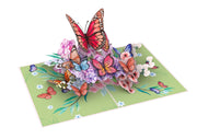 Butterflies on Flowers Pop Up Card