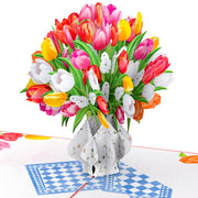 Colorful Tulip Bouquet Pop Up Card