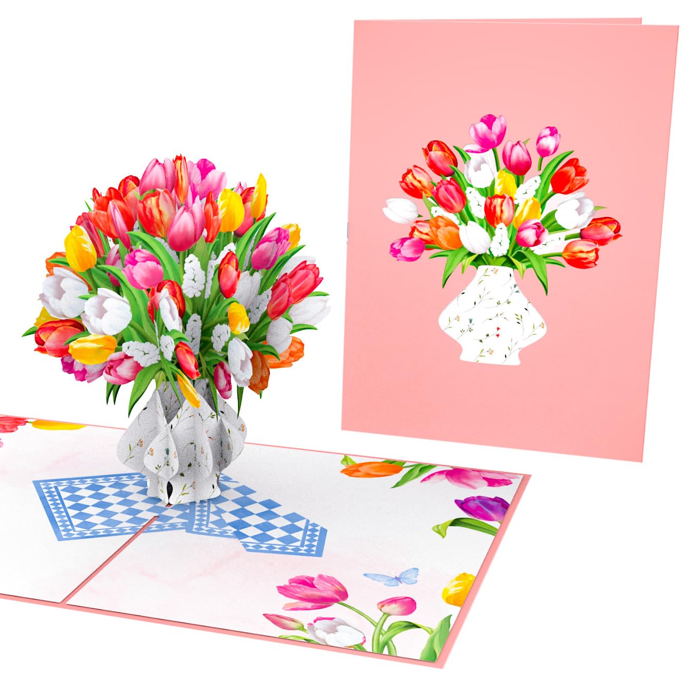 PopLife Colorful Tulip Bouquet Pop Up Card