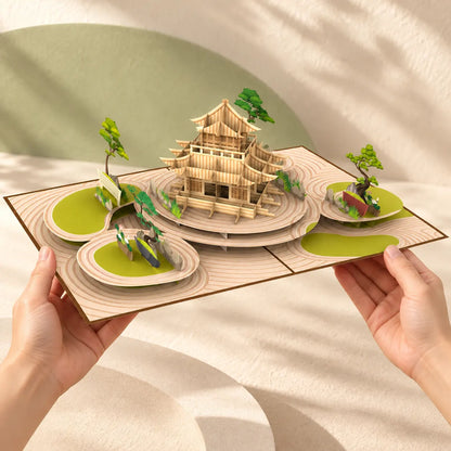 Japanese Zen Garden Pop Up Card