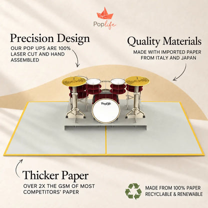 Drum Kit Pop Up Card
