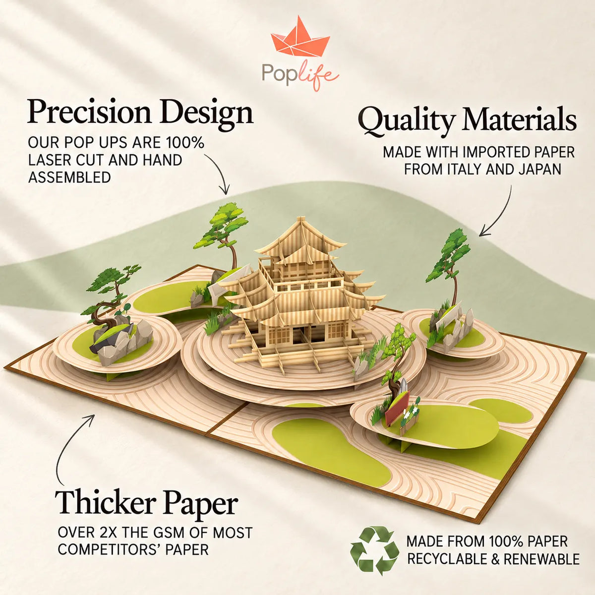 Japanese Zen Garden Pop Up Card