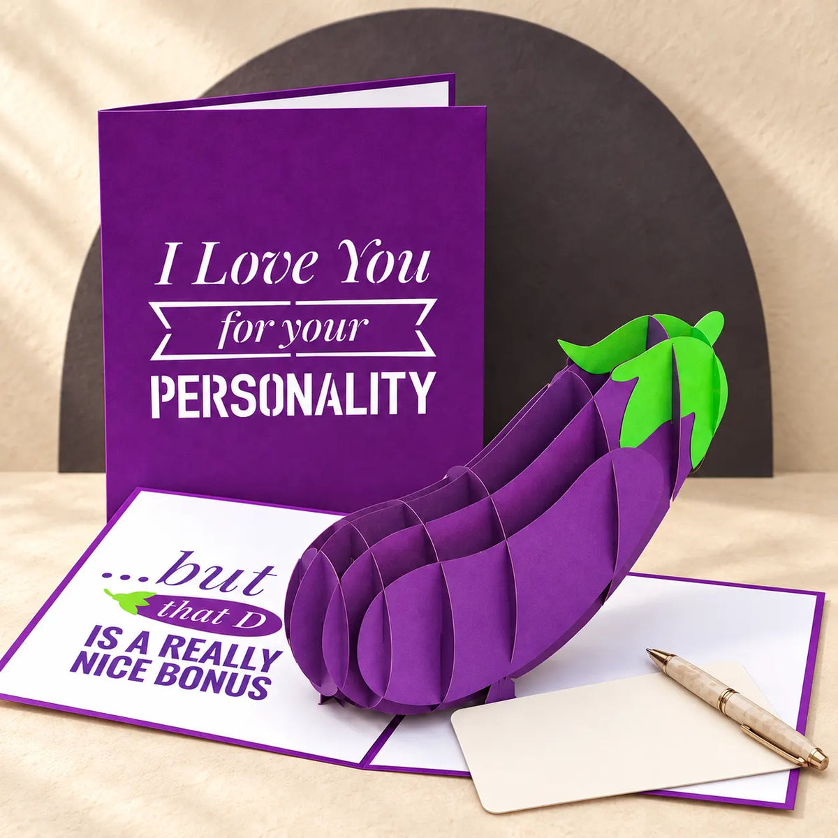 Naughty Eggplant Pop Up Card