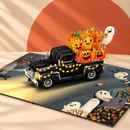 Pumpkin Truck Pop Up Card