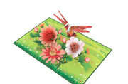 Wildflower Meadow & Hummingbird Pop Up Card