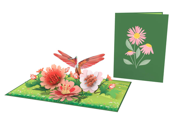 Wildflower Meadow & Hummingbird Pop Up Card
