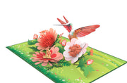 Wildflower Meadow & Hummingbird Pop Up Card