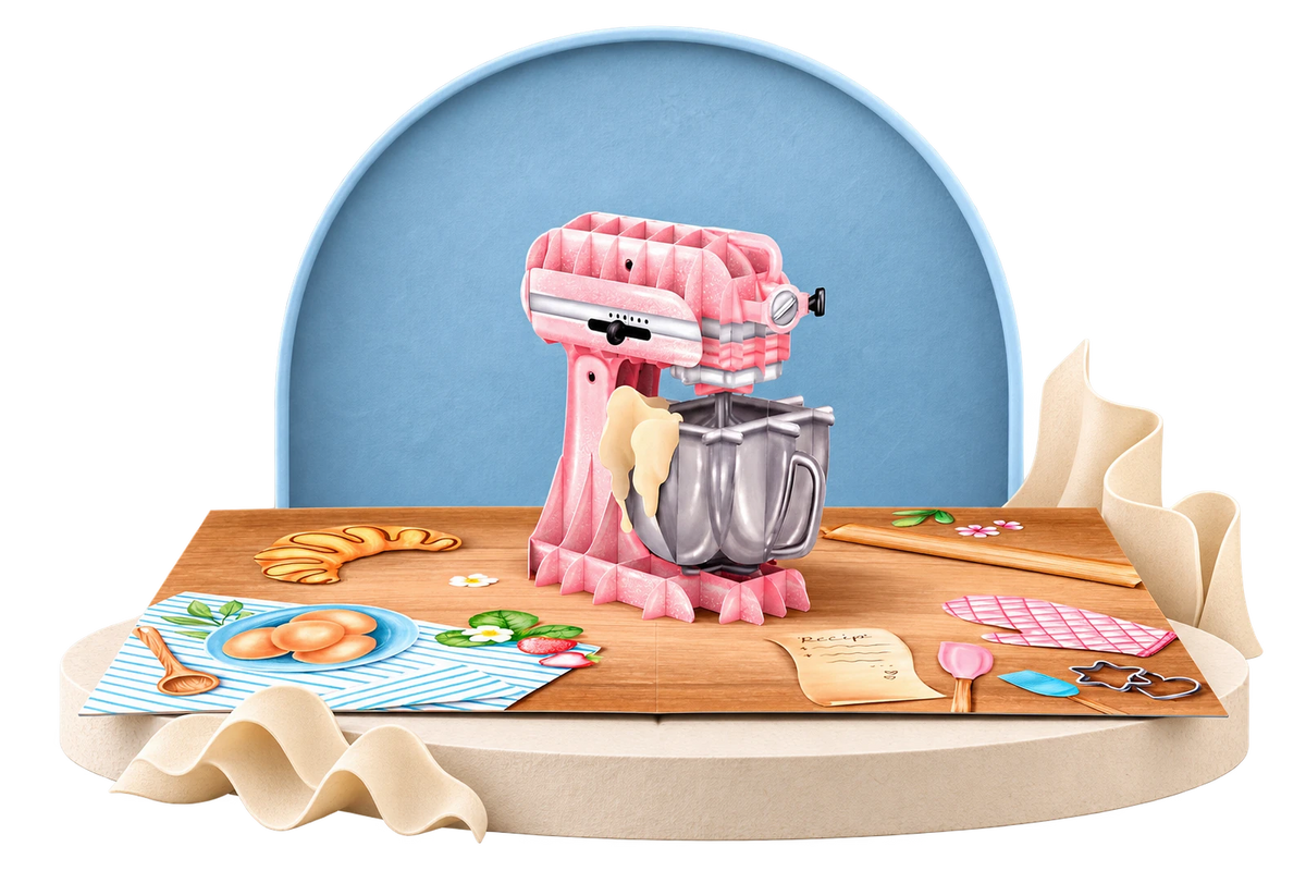 Baking Standmixer Pop Up Card paper stage
