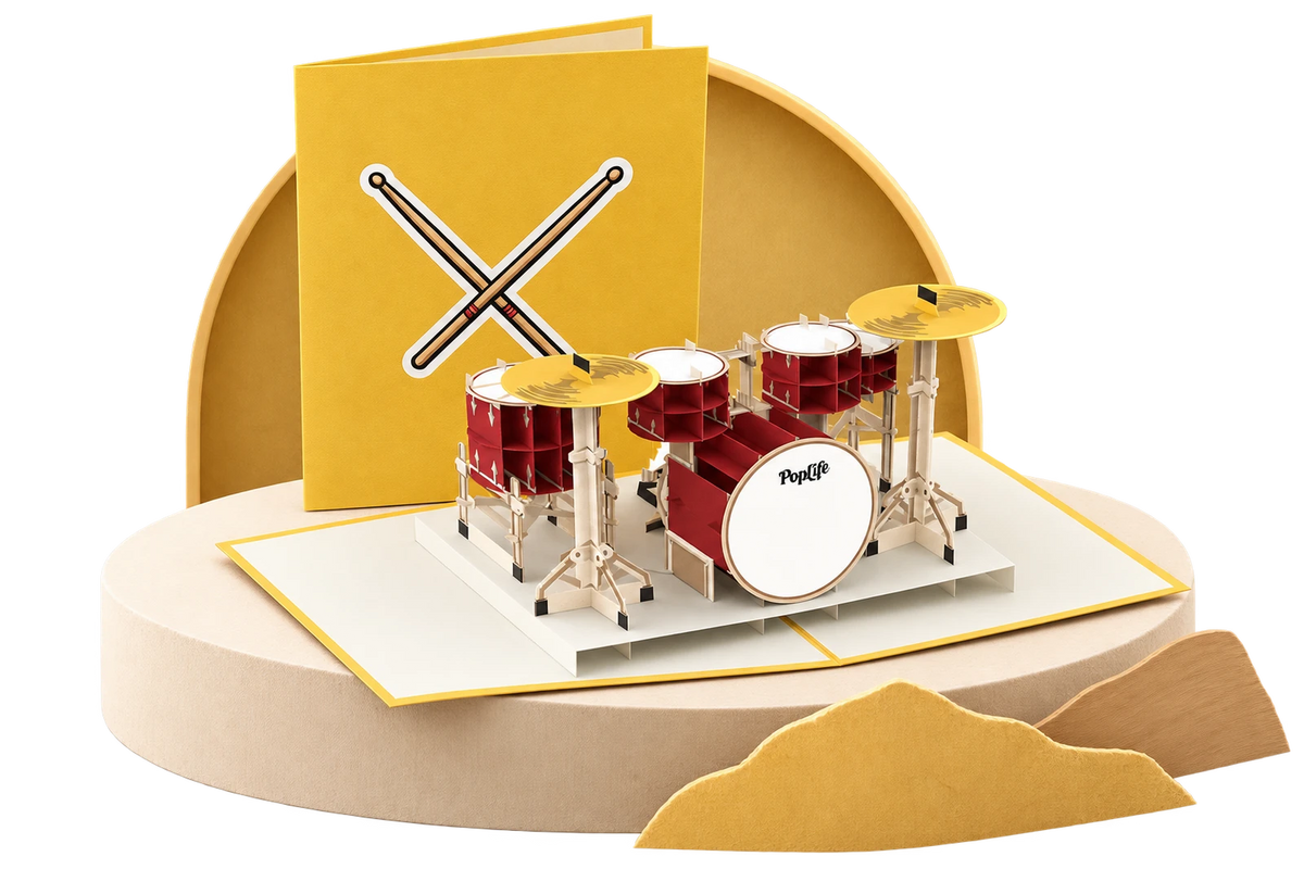 Drum Kit Pop Up Card paper stage