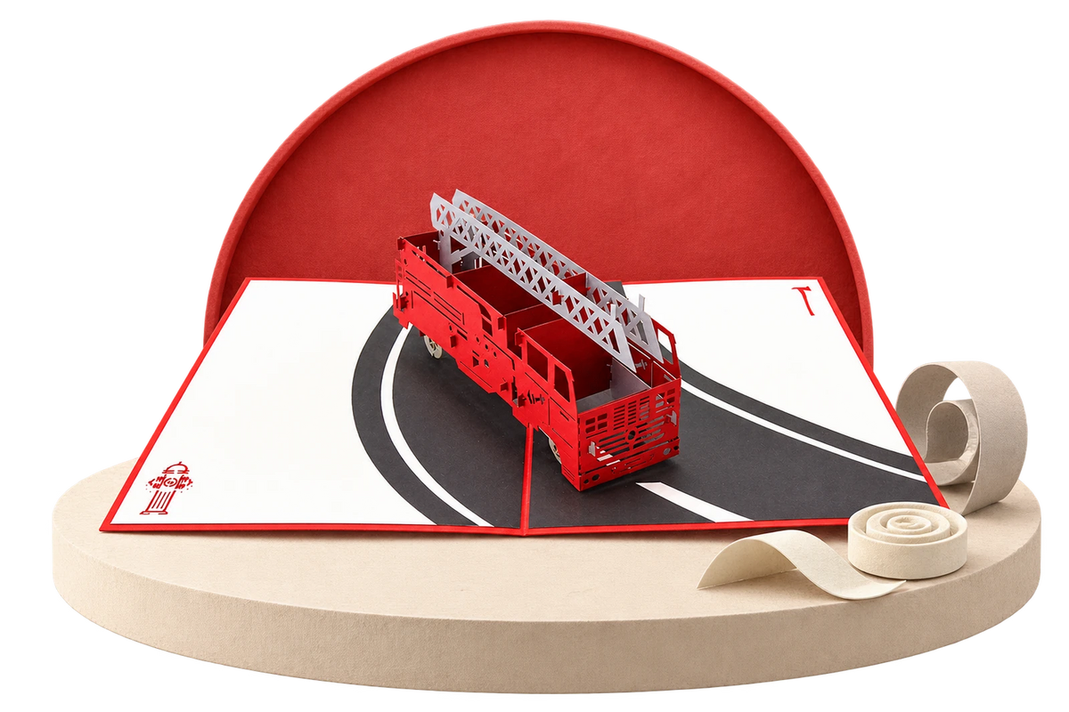 Fire Engine Pop Up Card paper stage