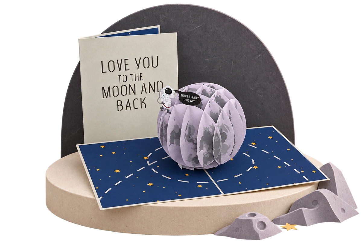 Love You to the MOON and Back Pop Up Card paper stage
