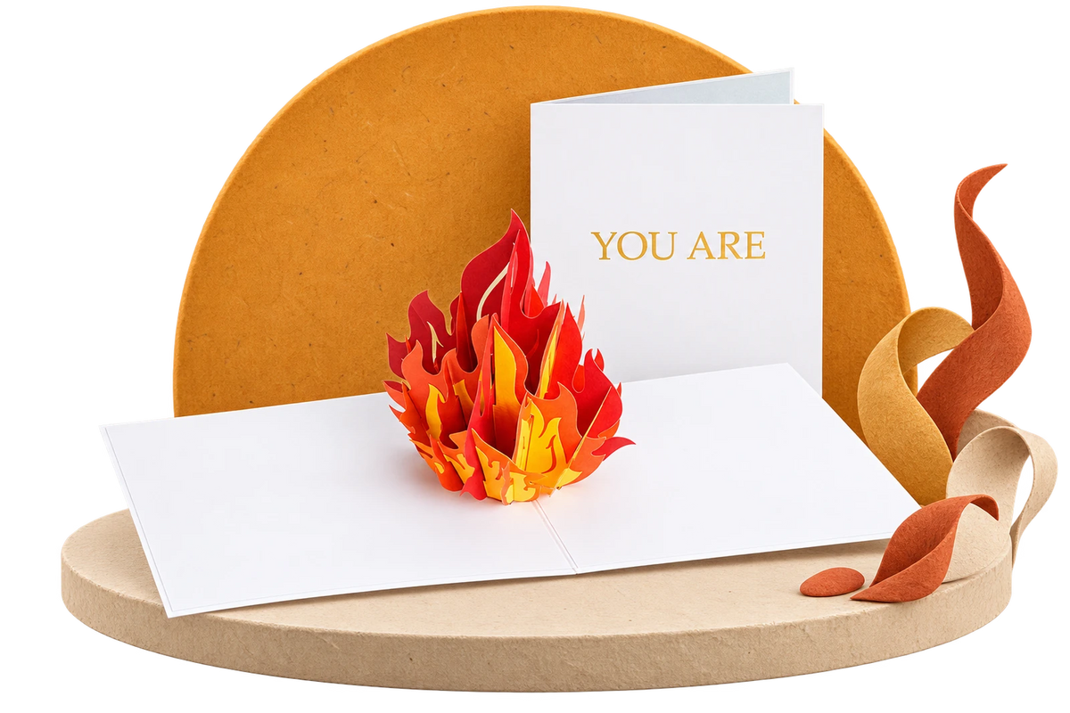 You're FIRE Pop Up Card paper stage