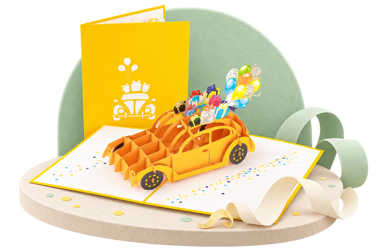 Yellow Bug Pop Up Card paper stage