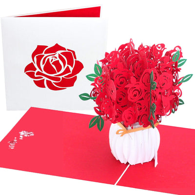 Red Roses Pop Up Card